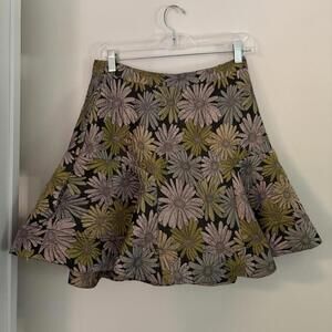 Ennyluap fit and flare pastel daisy metallic skirt feminine fairy garden